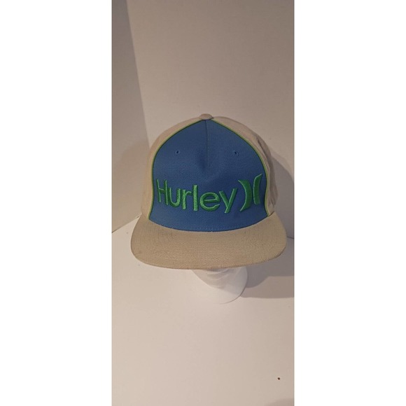 Hurley Hat Tan Blue Green Snapback Ball Cap - Picture 2 of 10